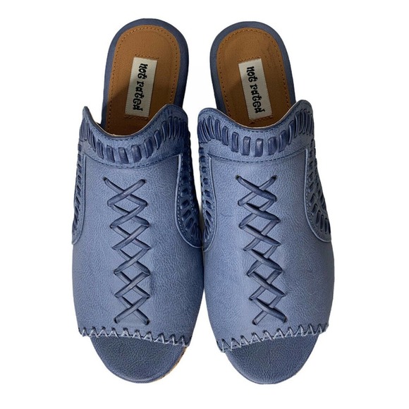 NEW Womens Not Rated Francie Blue Woven Wedge Sandals Shoes Open Toe Clogs 7.5 M - Picture 4 of 10